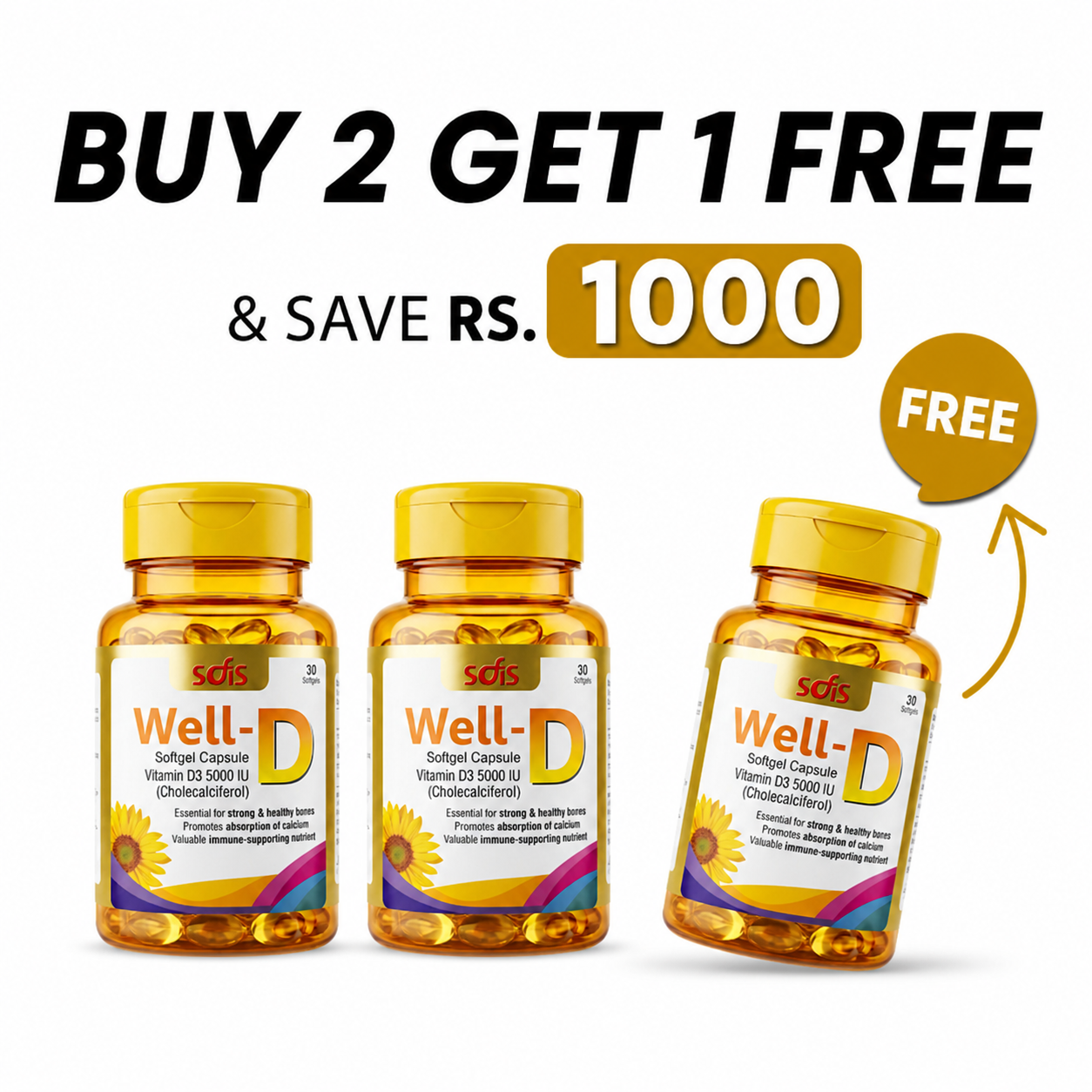 2 Well-D + 1 Free Well-D Offer HBF PHARMA